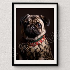PUG PORTRAIT 8X10 PRINT GREAT GIFT FOR PUG LOVERS